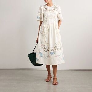 Sea New York Embroidered Vesna Dress with Blue & Pink Accents